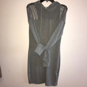 Tight hooded gray dress